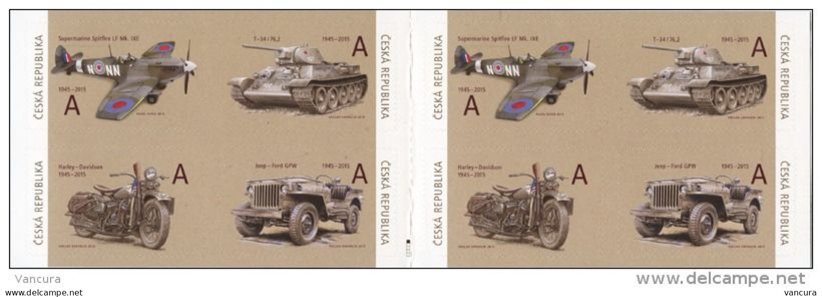 ** Booklet 833-6 Czech Republic Harley Davidson Spitfire T 34 Jeep Ford 2015 1st Edition - Ongebruikt