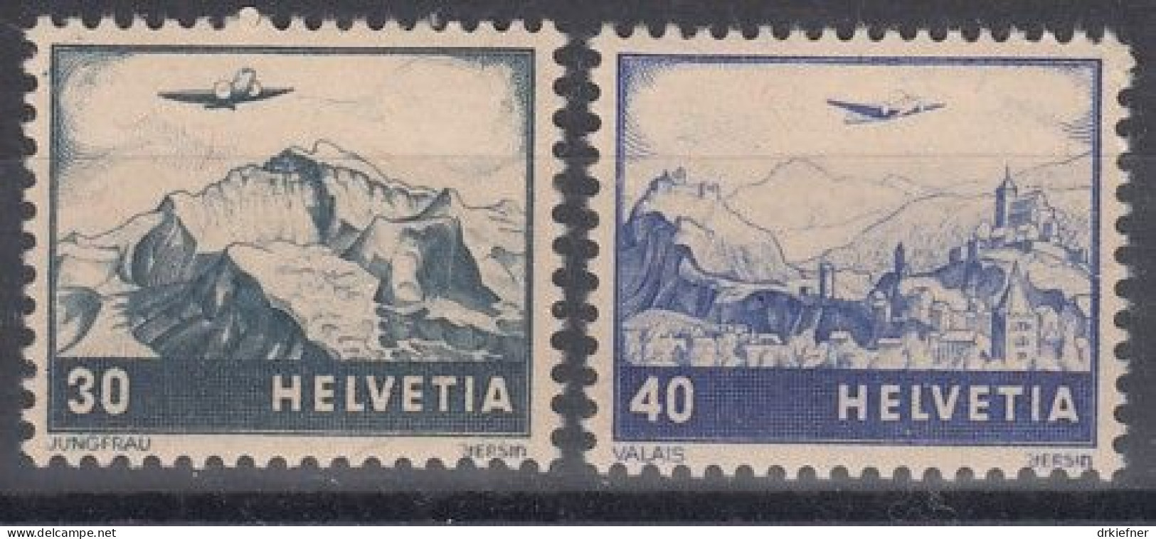SCHWEIZ  506-507, Postfrisch **, Flugzeug über Landschaft, 1948 - Unused Stamps
