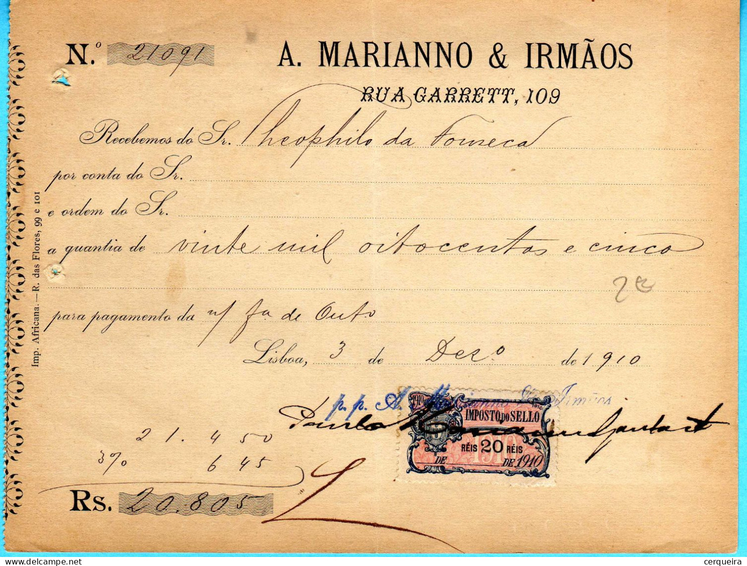 A.MARIANNO& IRMÃOS - Brieven En Documenten