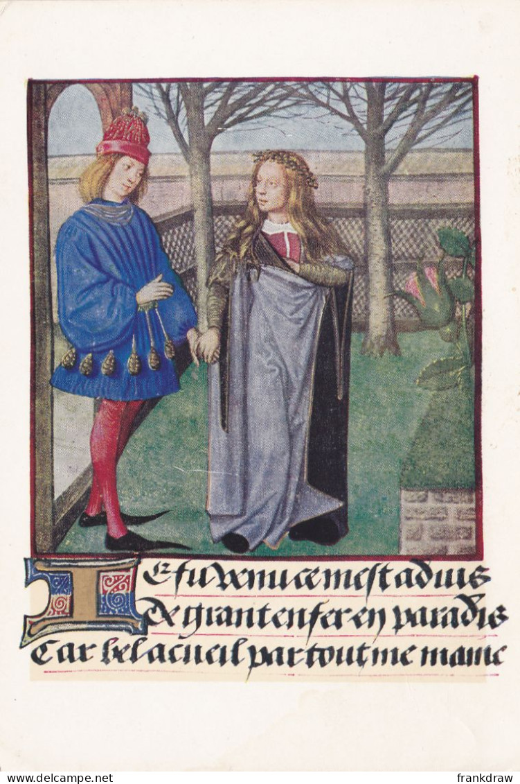 Postcard - Art - Bel-Acueil, Shows Lover The Rose - Flemish, About AD 1500 - Card No. B158 - VG - Non Classificati