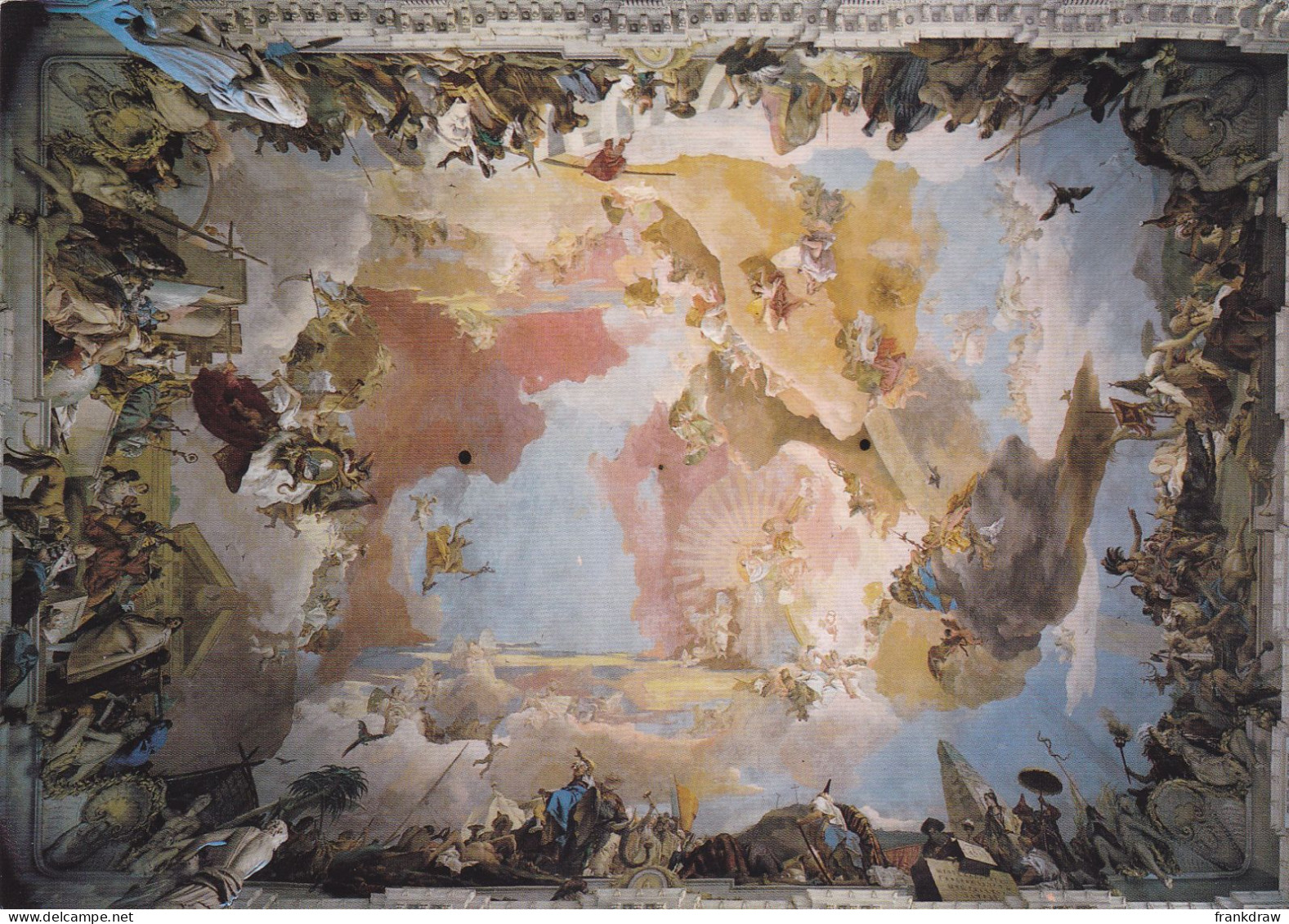 Postcard - Art - G B Tiepolo - Stairway, The Four Continents (Ceiling Fresci) - Card No. 1100 - VG - Non Classificati