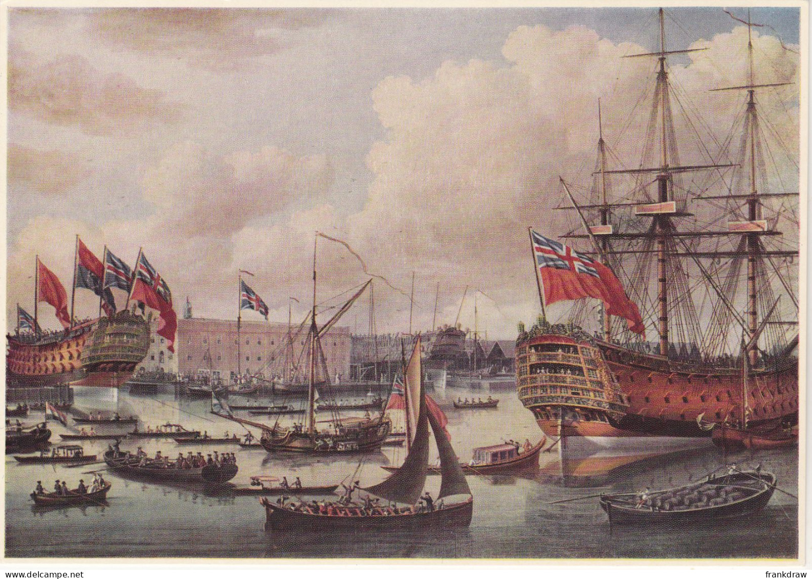 Postcard - Art - John Clevelley - The Launching Of The Cambridge, The Royal George In Foreground - Card No. P.C.888 - VG - Non Classificati