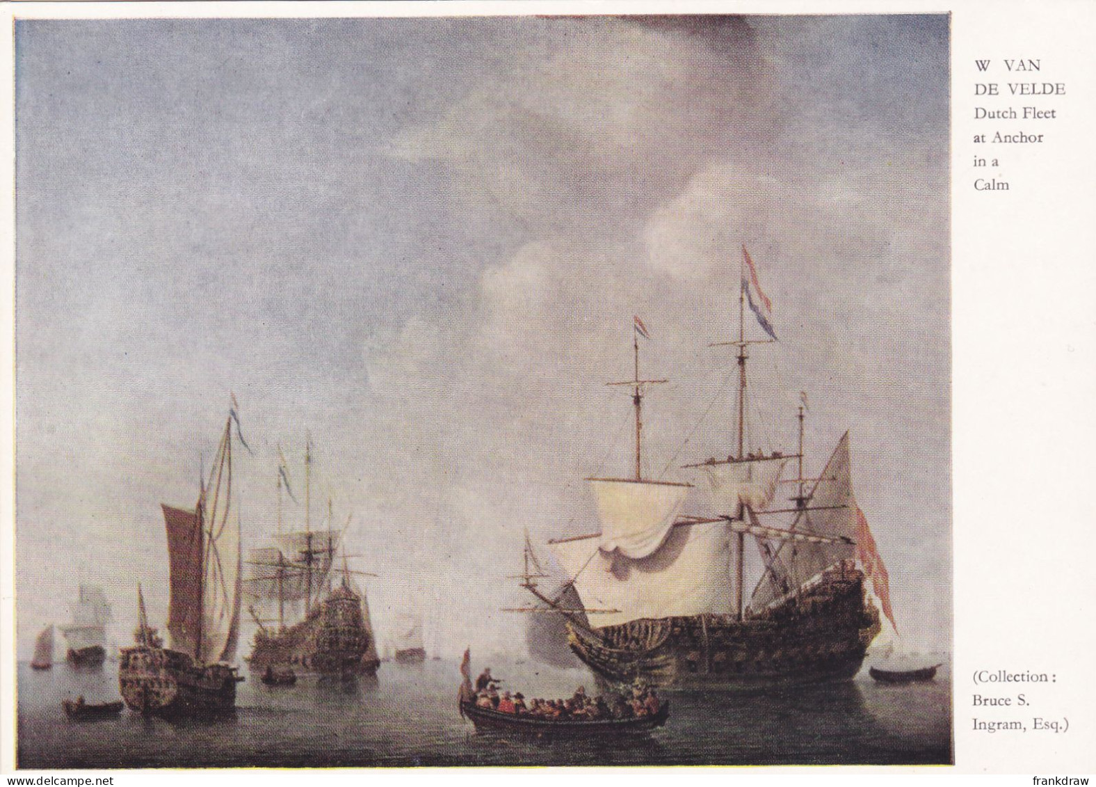 Postcard - Art - Willem Van De Velde (1611-1693) - Dutch Fleet At Anchor In A Calm - Card No. P.C. 209 - VG - Non Classificati