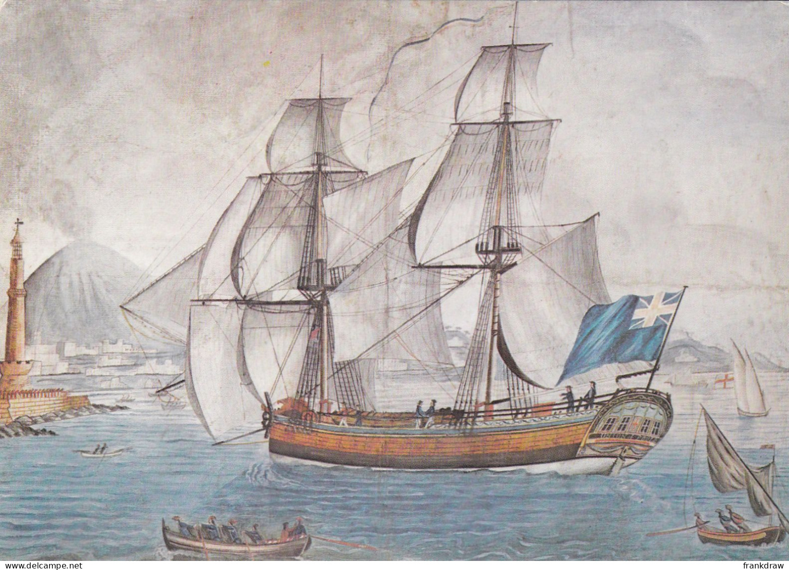 Postcard - Art - Unknown - The Brig Union Of Poole Entering Naples Harbour (c1790) - VG - Non Classificati