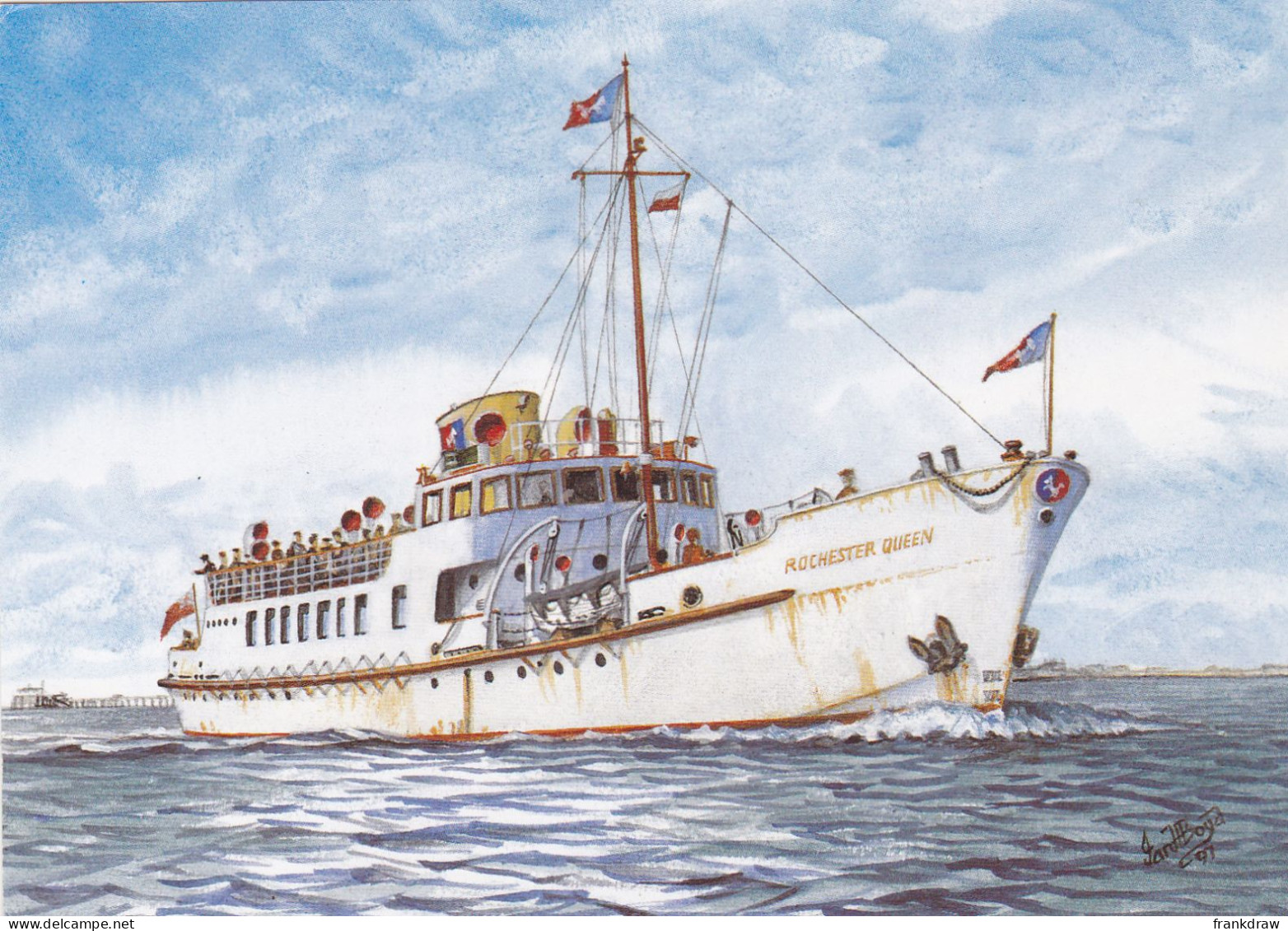 Postcard - Art - Ian H Boyd - Passenger Ship Series No. 12  - M.V. Rochesrer Queen (Built 1944) - Card No. C18913X - VG - Non Classificati