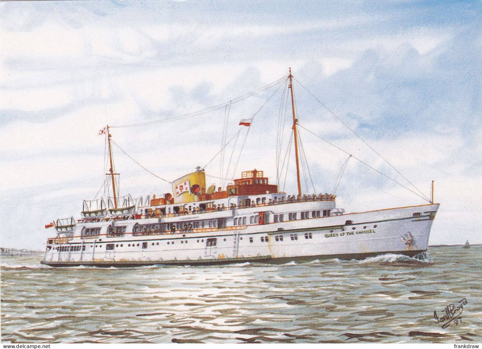 Postcard - Art - Ian H Boyd - Passenger Ship Series No. 13  - M.V. Queen Of The Channel (1949) - Card No. C18914X - VG - Non Classificati