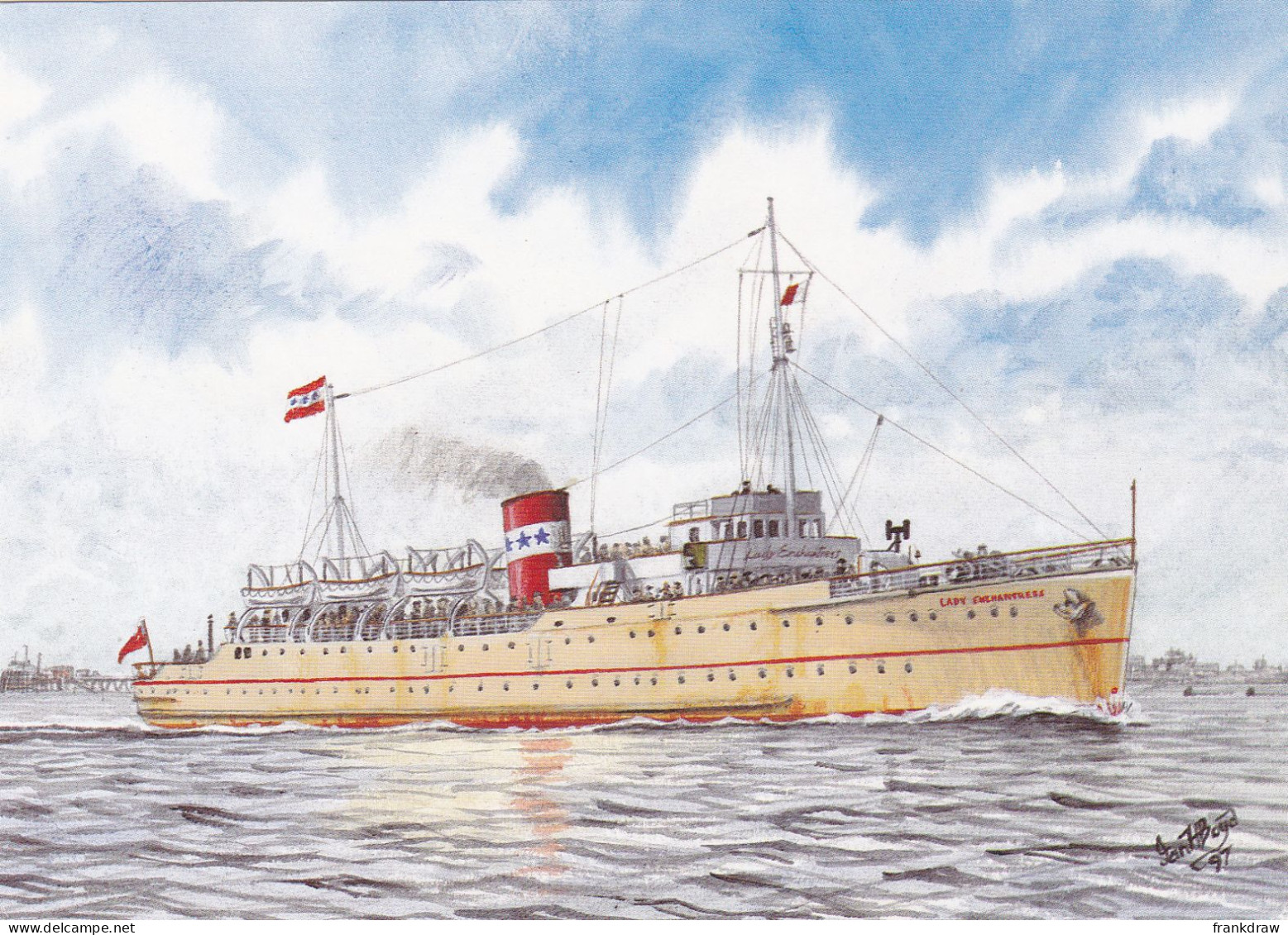 Postcard - Art - Ian H Boyd - Passenger Ship Series No. 14  - S.T. Lady Enchantress (Built 1934) - Card No. C18915X - VG - Non Classificati