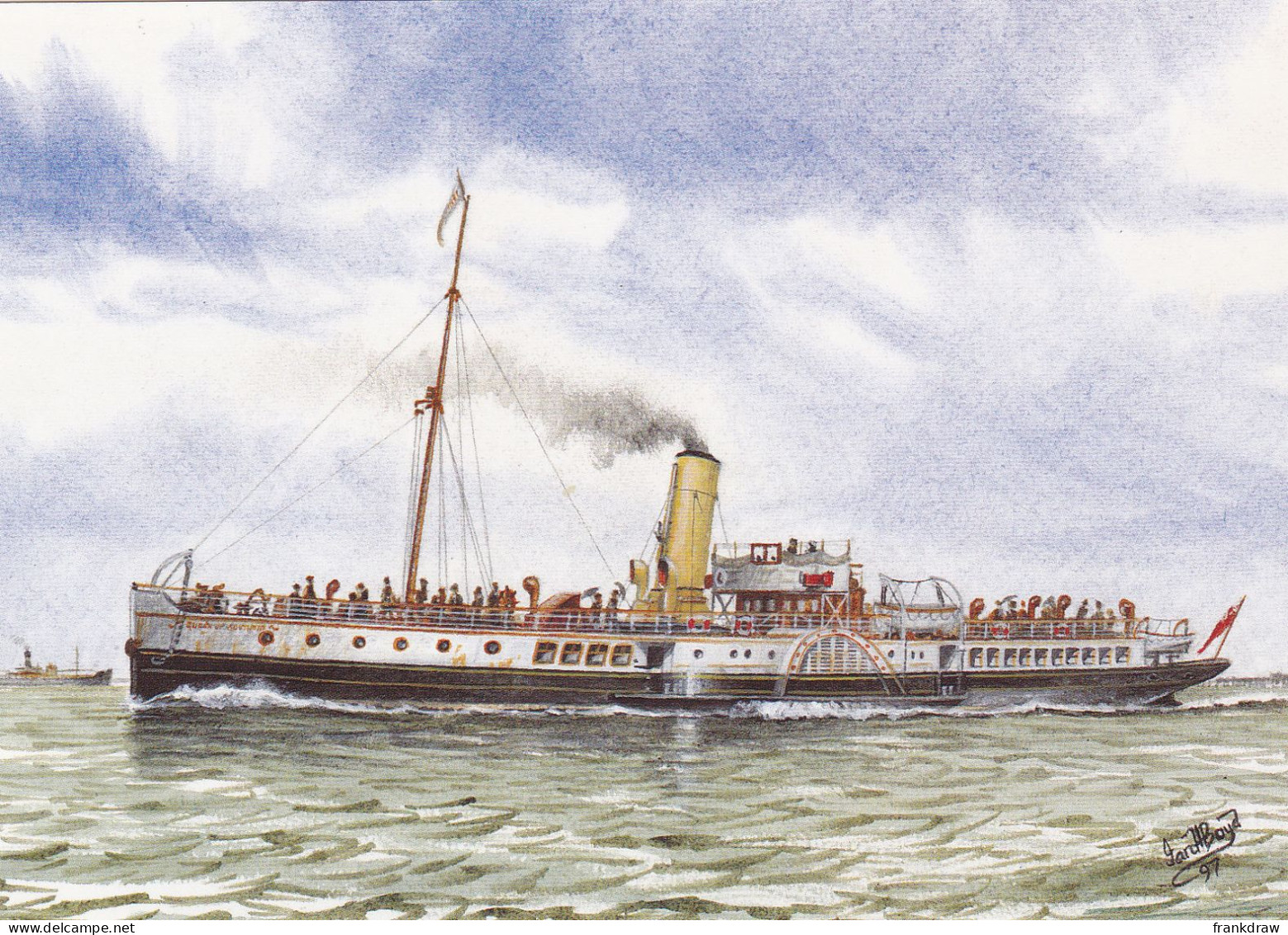Postcard - Art - Ian H Boyd - Passenger Ship Series No. 15  - P.S. Queen Of Southend (Built 1898)- Card No. C18916X - VG - Non Classificati