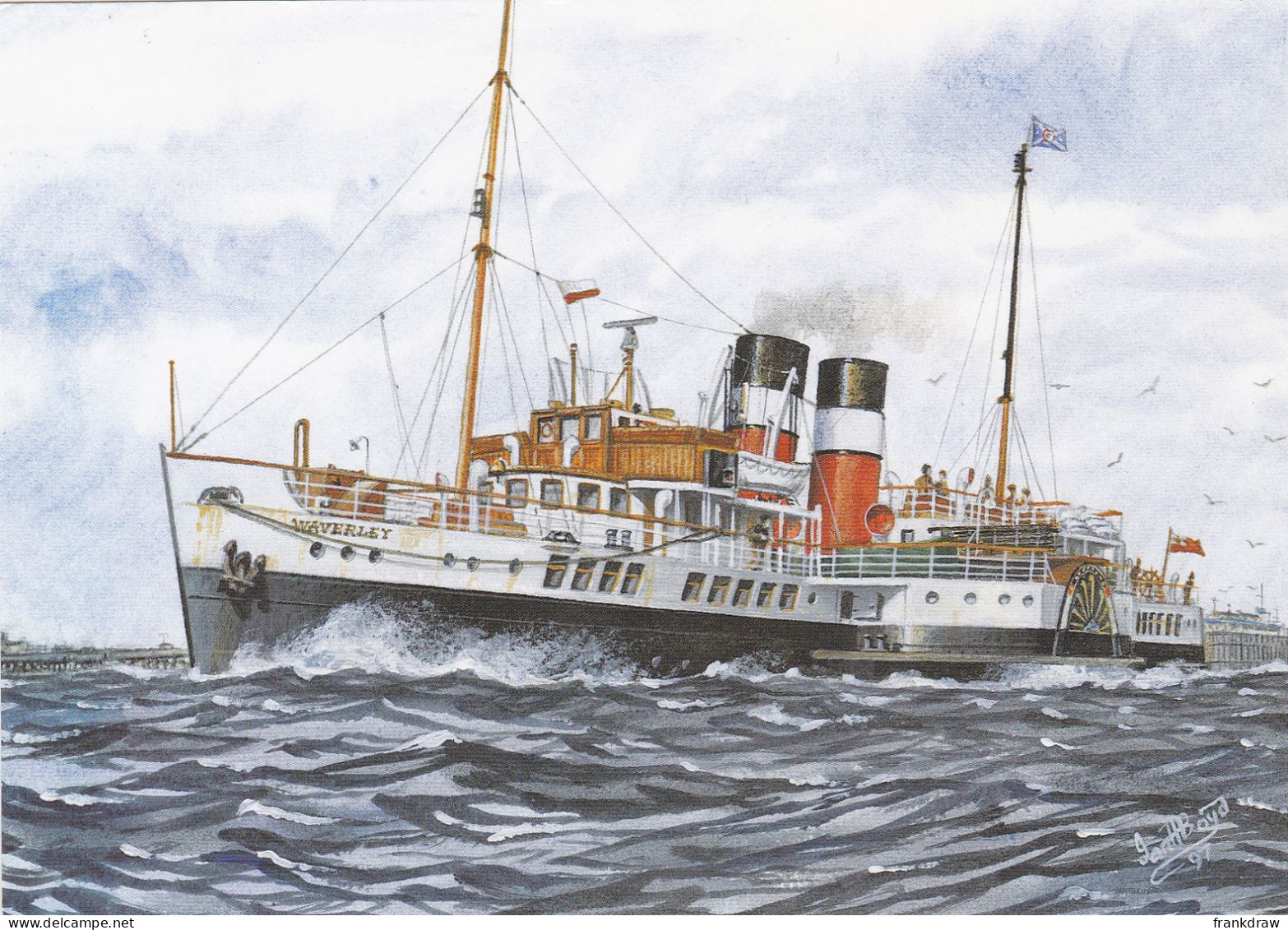 Postcard - Art - Ian H Boyd - Passenger Ship Series No. 16  - P.S. Waverley (Built 1946) - Card No. C18917X - VG - Non Classificati