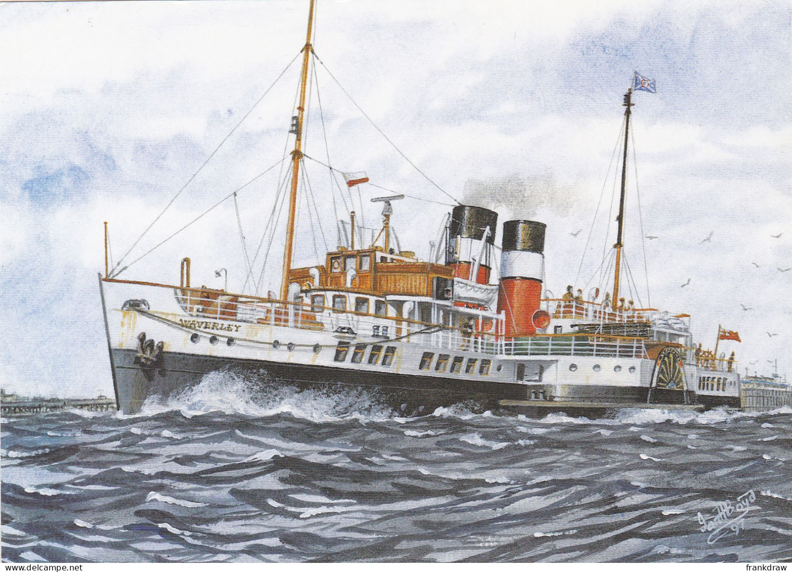 Postcard - Art - Ian H Boyd - Passenger Ship Series No. 16  - P.S. Waverley (Built 1946) - Card No. C18917X - VG - Non Classés