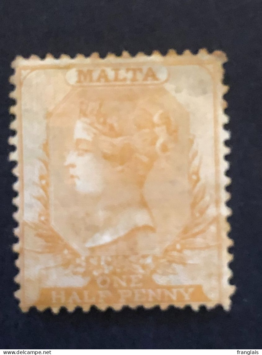 MALTA  SG 3  ½d  Yellow Buff MNG  No Wmk  CV £400 See The Scan - Malta (...-1964)