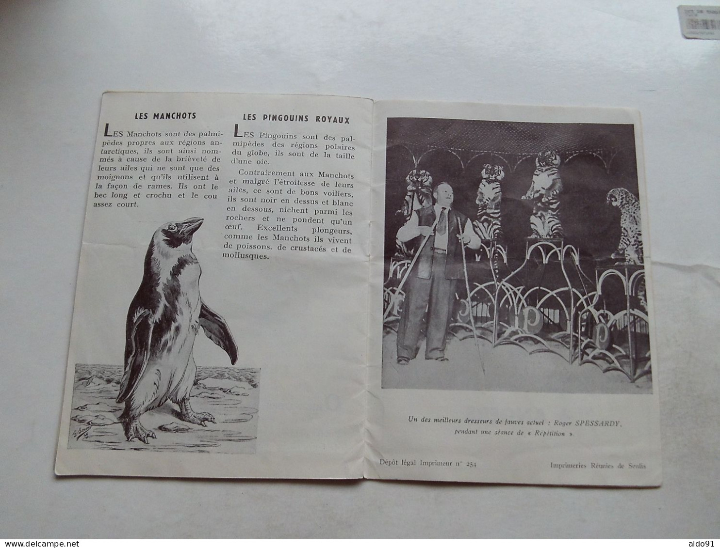 (Publicité - Cirque PINDER - Animaux.....) -  Guide du ZOO PINDER...........voir scans