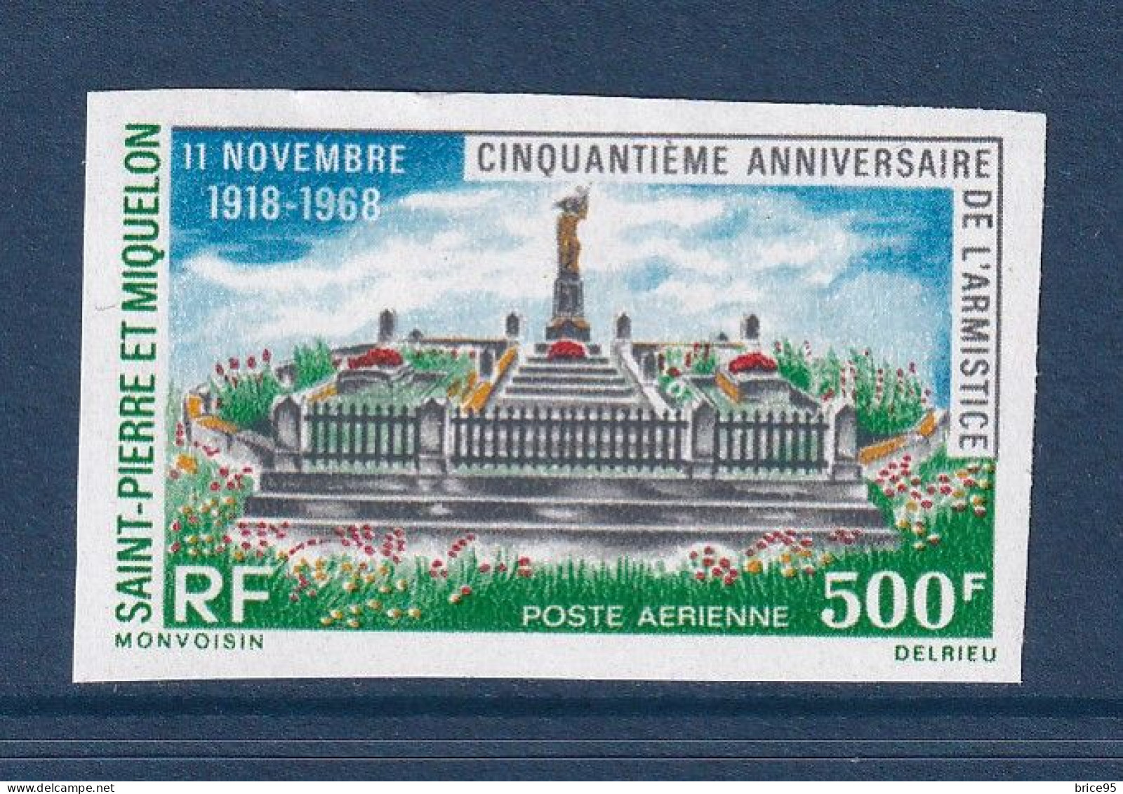 Saint Pierre Et Miquelon - YT ND PA N° 42 ** - Neuf Sans Charnière - Non Dentelé - Poste Aérienne - 1968 - Sin Dentar, Pruebas De Impresión Y Variedades