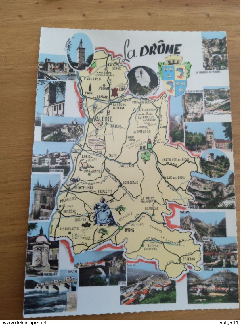 26  - DROME - Carte Géographique - Landkarten