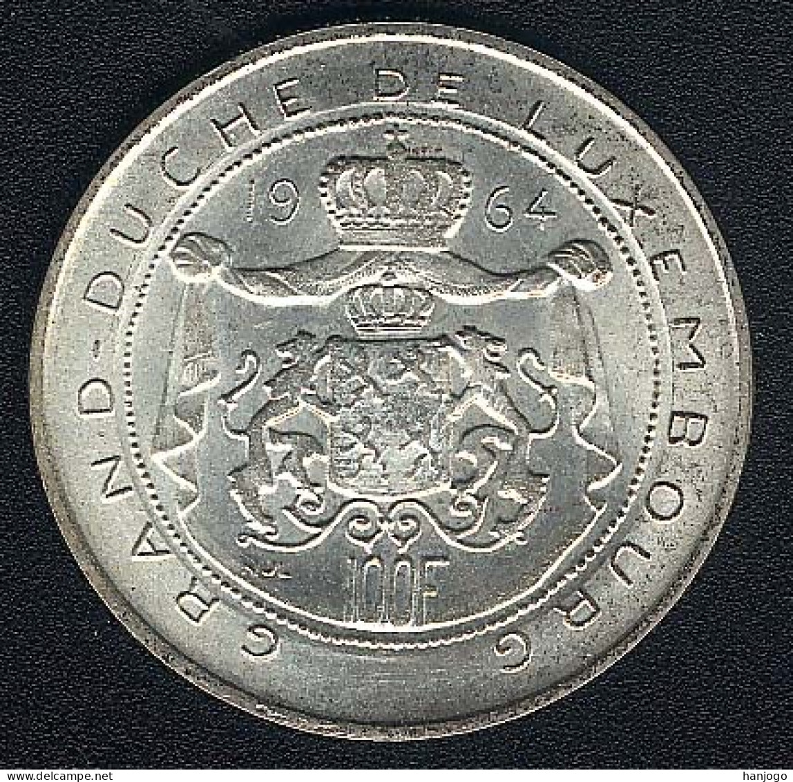 Luxemburg, 100 Francs 1964, Silber, UNC Toned - Luxembourg