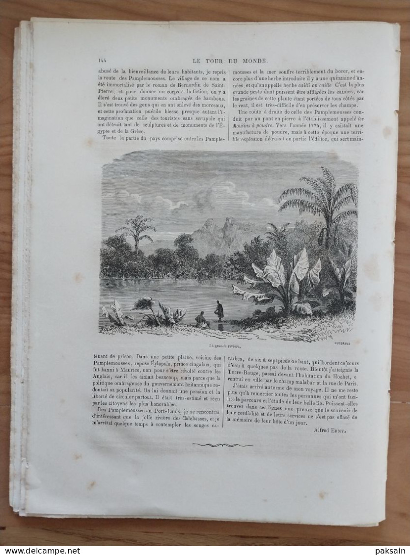 Séjour à l'ïle de Maurice (Ile de France) Le Tour du Monde 1863 Mauritius island La Réunion