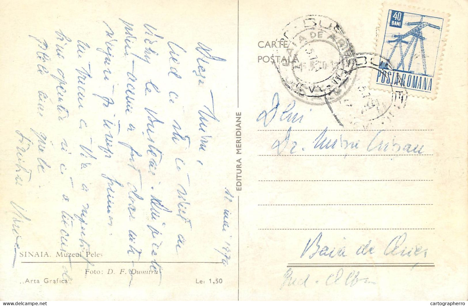 Postcard Romania Sinaia Muzeul Peles - Romania