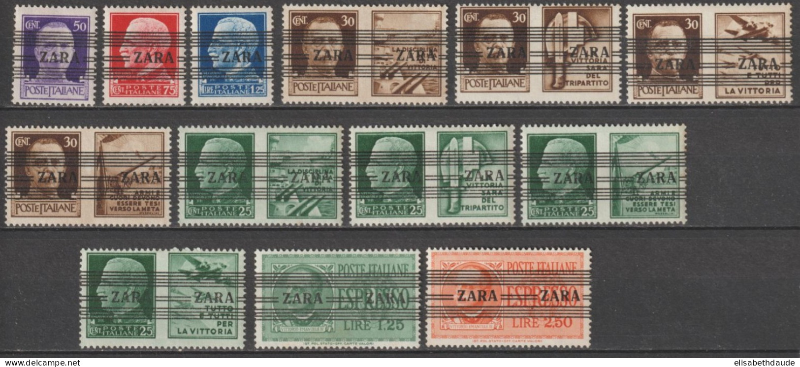 1943 - ZARA OCCUPATION ALLEMANDE - RARE SERIES COMPLETES ** MNH - COTE YVERT = 430 EUR - Occ. Allemande: Zara