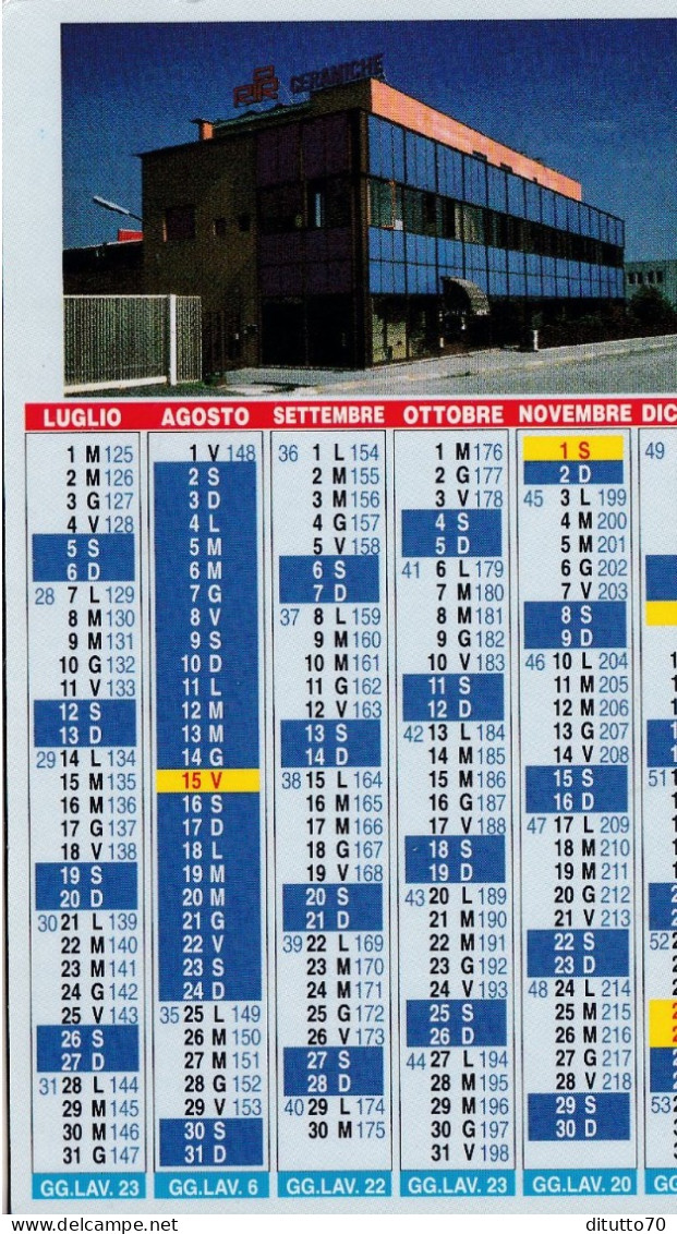 Calendarietto - RPR - Ceramiche- Venaria - Catania - Anno 1997 - Formato Piccolo : 1991-00