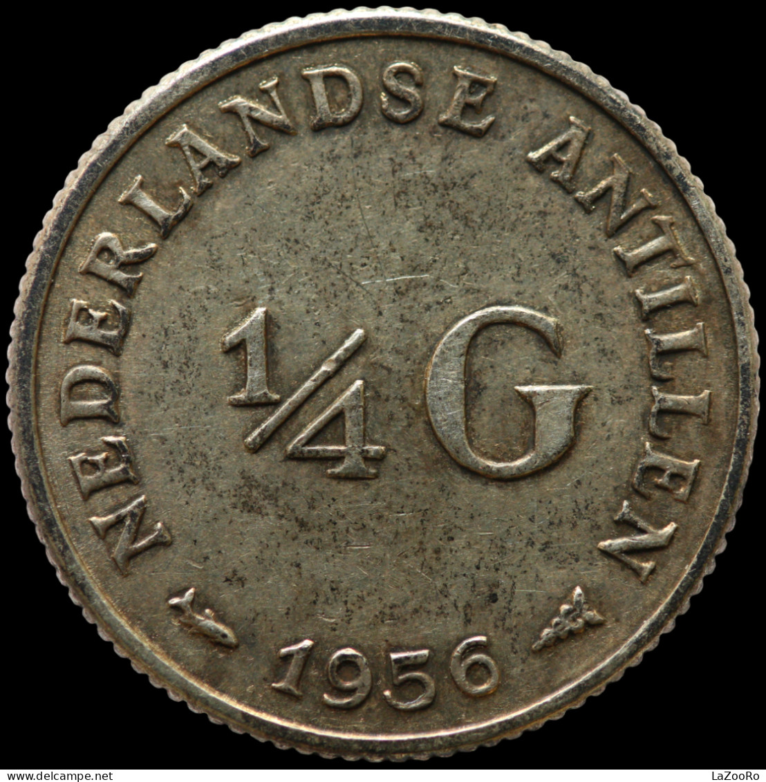 LaZooRo: Netherlands Antilles 1/4 Gulden 1956 XF Scarce - Silver - Niederländische Antillen