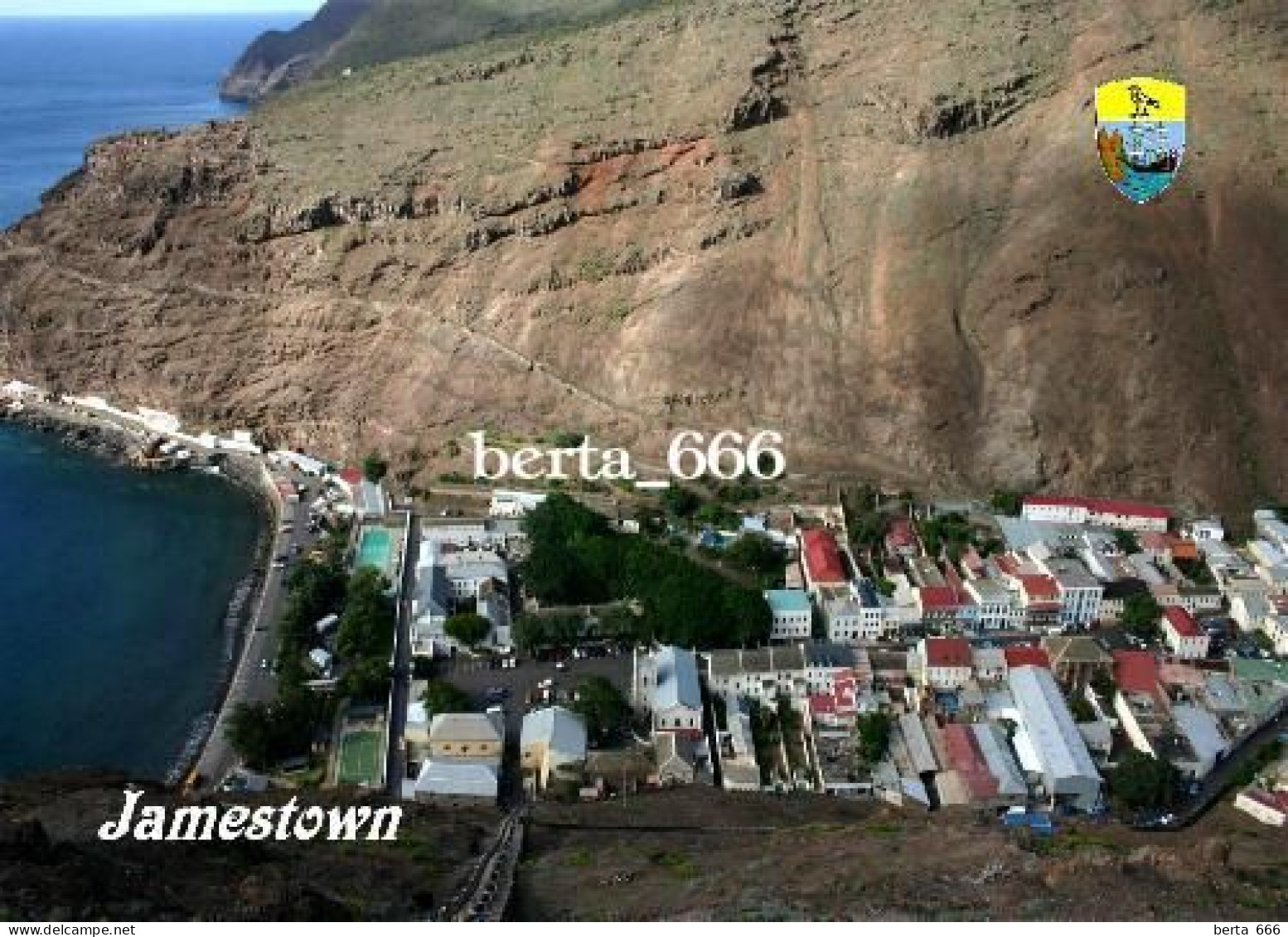 Saint Helena Island Jamestown Aerial View New Postcard - Santa Helena