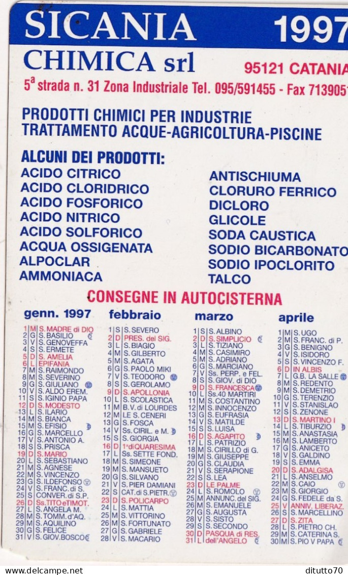 Calendarietto - Scicania - Chimica - Catania - Anno 1997 - Formato Piccolo : 1991-00