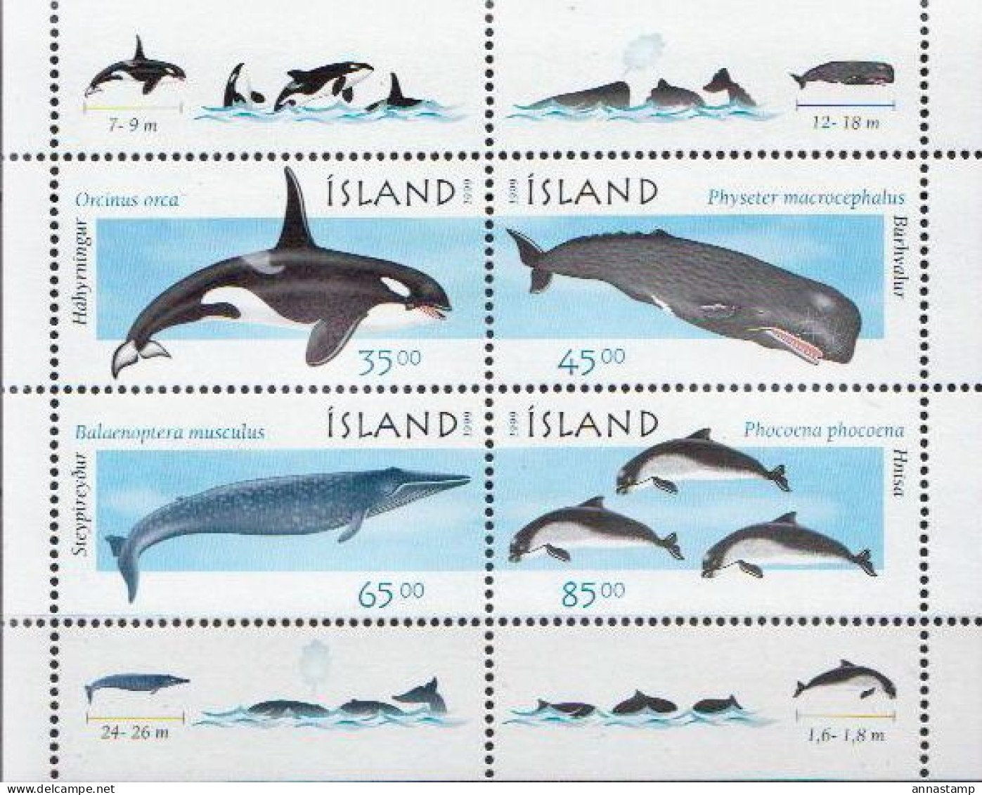 Iceland MNH SS - Ballenas