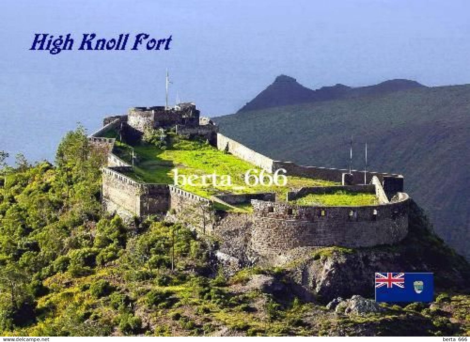 Saint Helena Island High Knoll Fort Aerial View New Postcard - Saint Helena Island