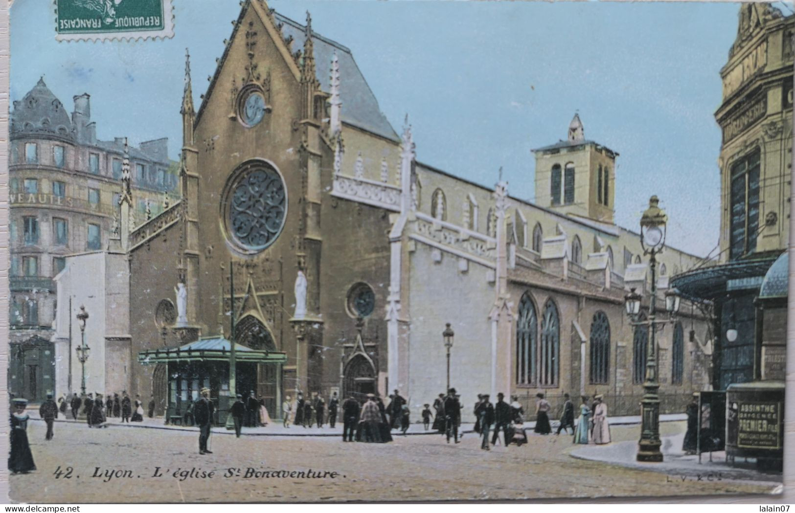 C. P. A. : 69 : LYON : L'Eglise Saint Bonaventure, Animé, Timbre En 1909 - Lyon 2