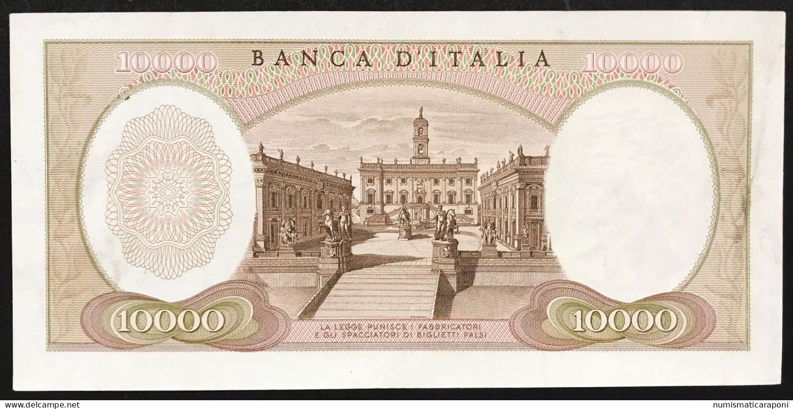 10000 Lire Michelangelo 08 06 1970 Bb+ Pressato  LOTTO 381 - 10.000 Lire