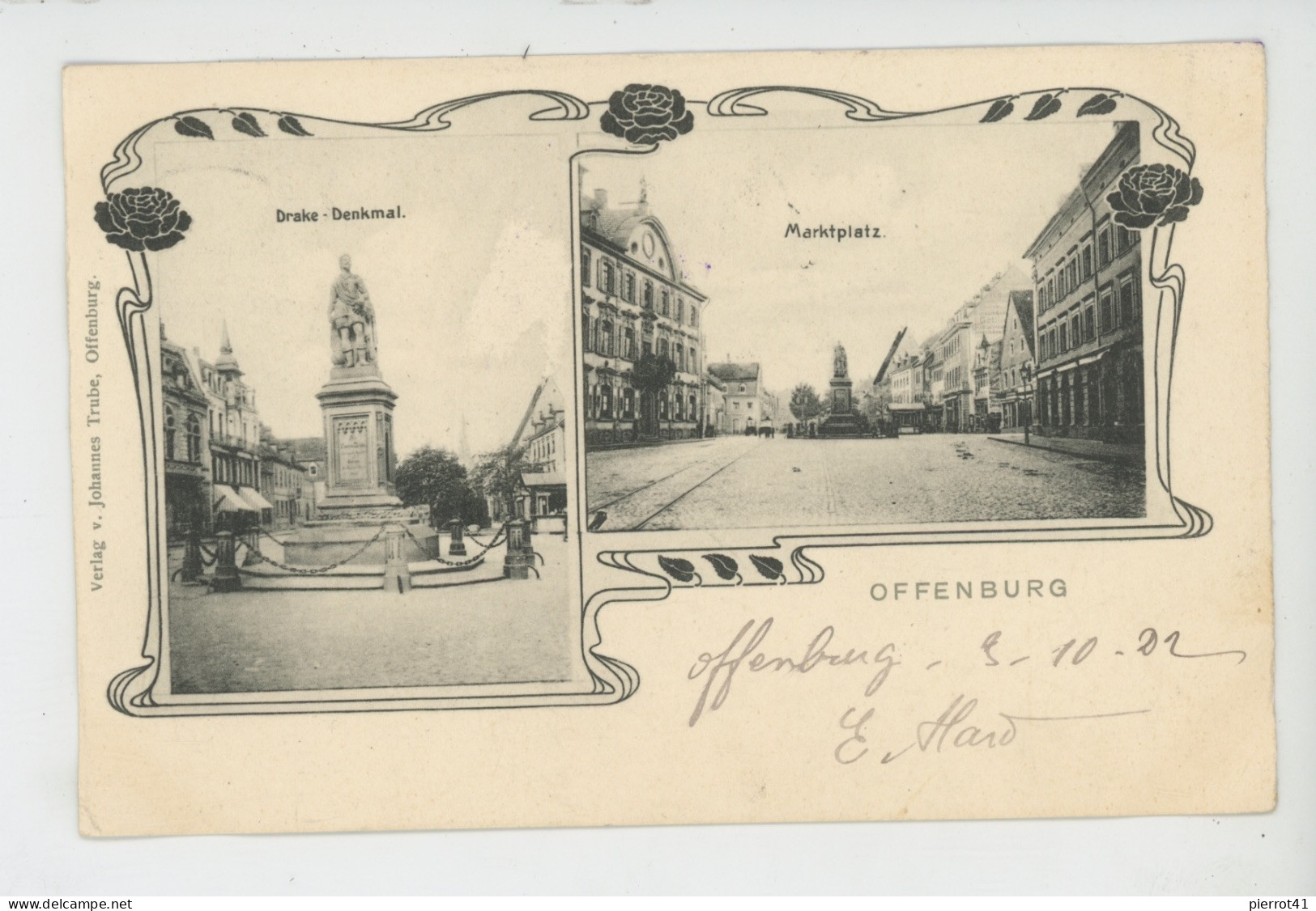 ALLEMAGNE - OFFENBURG - Drake Denkmal - Marktplatz (1902) - Offenburg