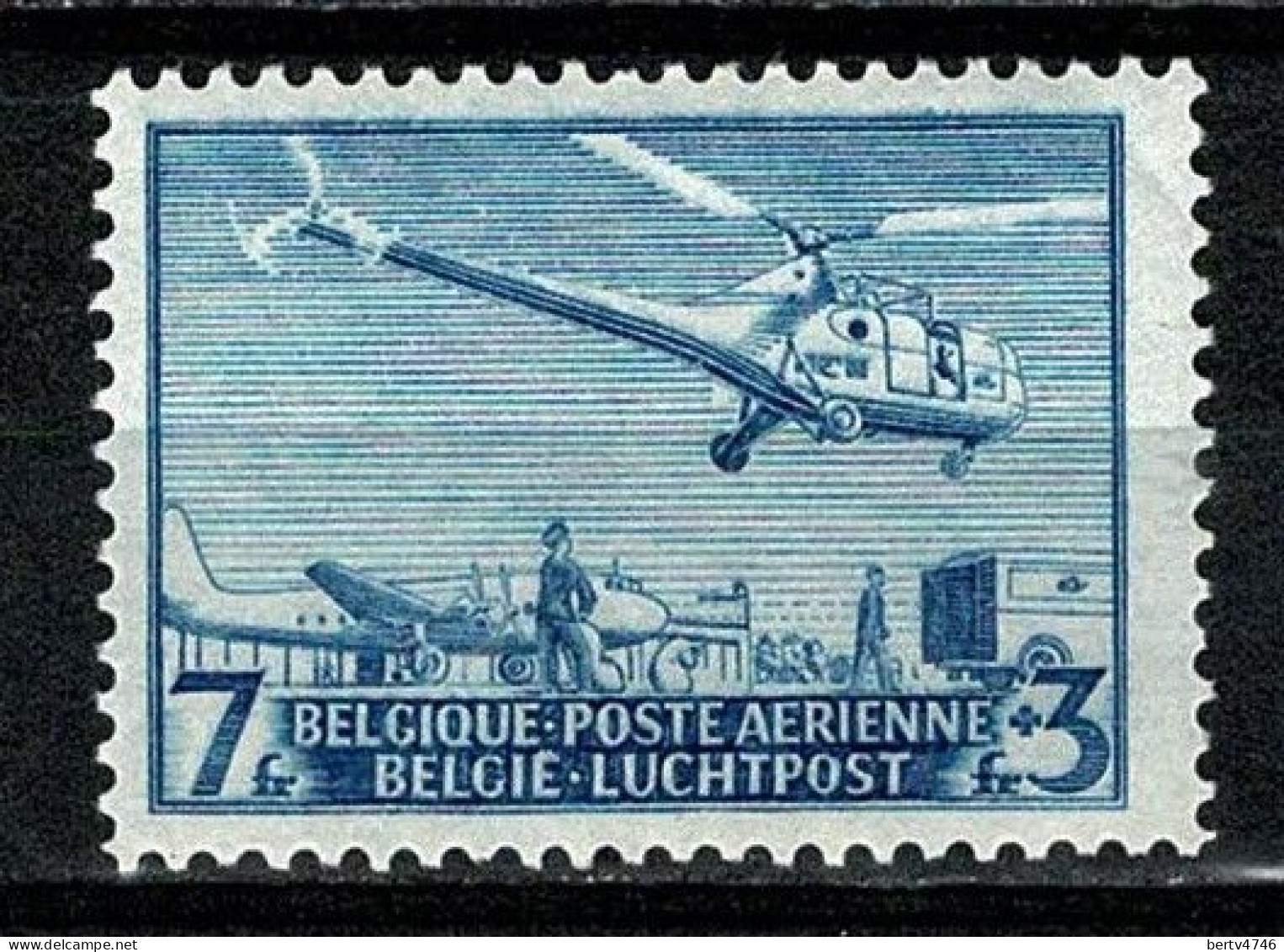 Belg. 1950 LP / PA  25**  MNH Sikorsky S 51 - Nuevos