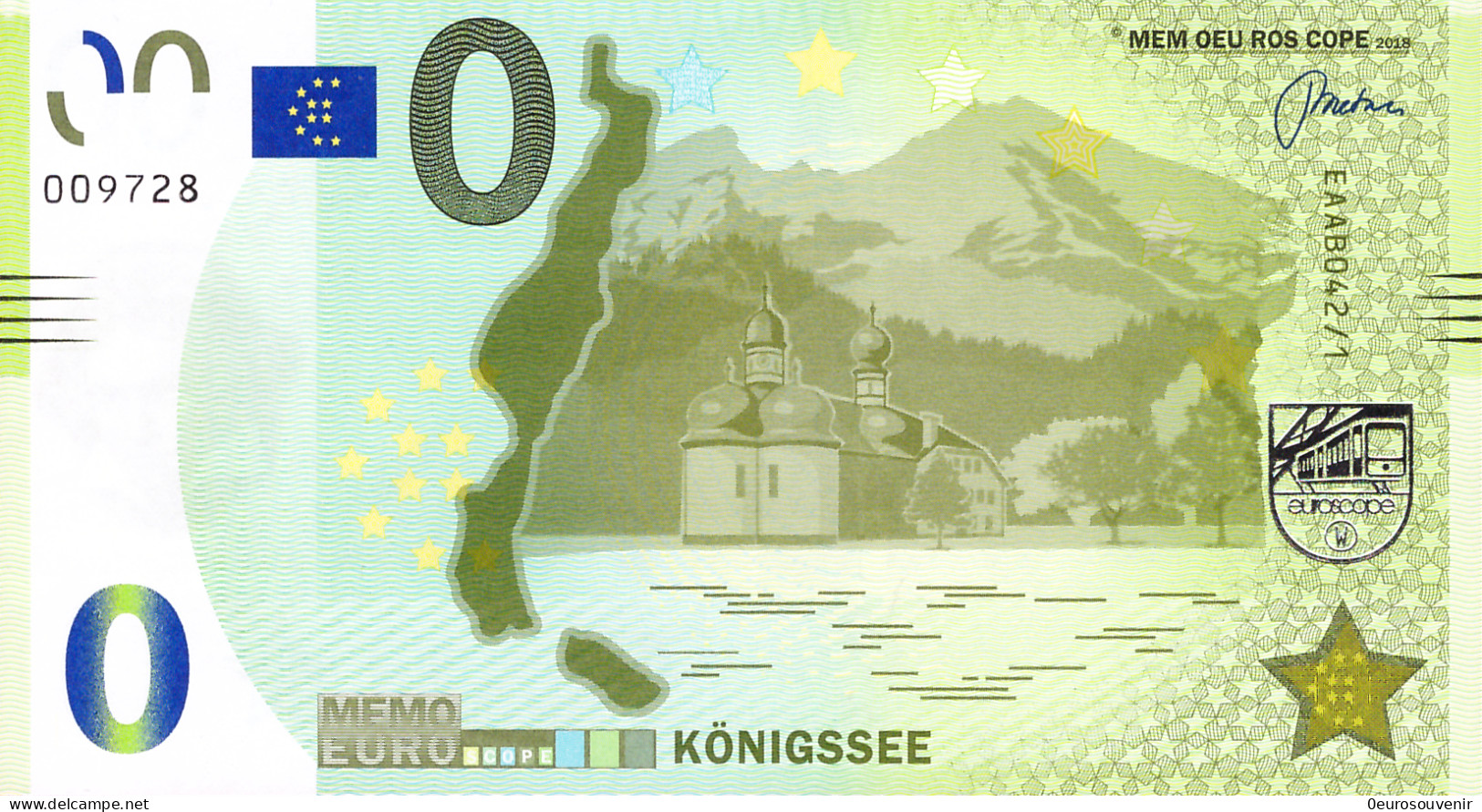 MEMO 0-Euro EAAB 042/1 KÖNIGSSEE - Essais Privés / Non-officiels