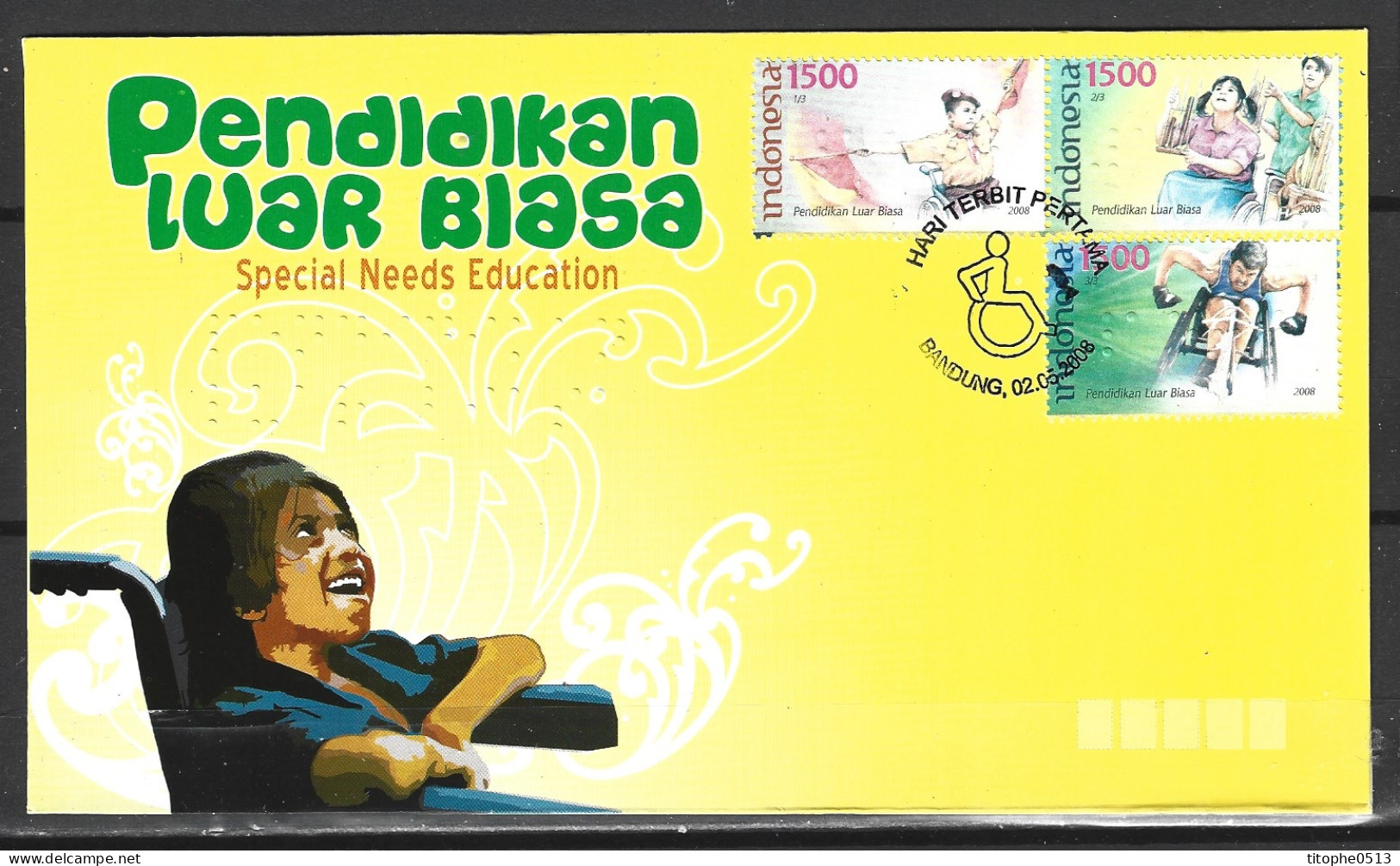 INDONESIE. N°2325-7 De 2008 Sur Enveloppe 1er Jour. Education Spécialisée Pour Handicapés. - Behinderungen