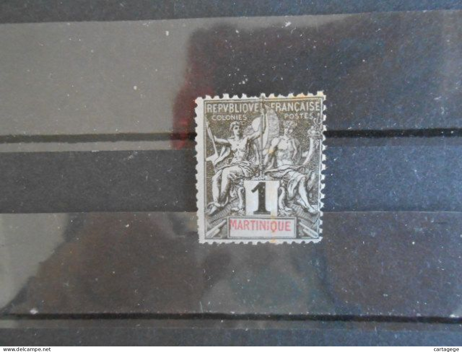 MARTINIQUE YT 31 - TYPE DUBOIS 1c. Noir S. Azuré* - Unused Stamps