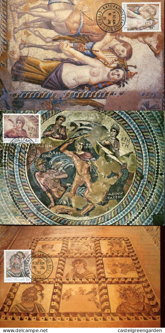 X0057 Cyprus,15 Maximum 1991 The Famous Ancient Mosaic Of Paphos,mythology,archeology - Archaeology