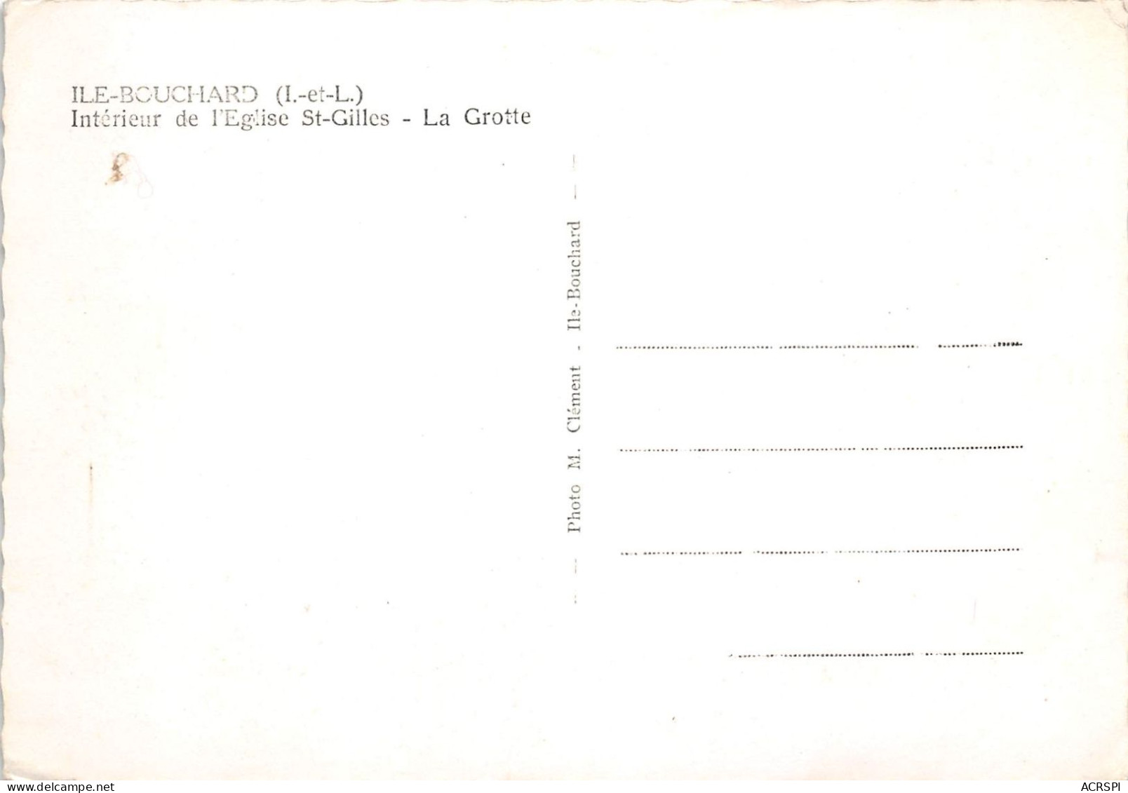 Ile Bouchard Interieur De L Eglise St Gilles La Grotte 15(scan Recto-verso) MA735 - L'Île-Bouchard