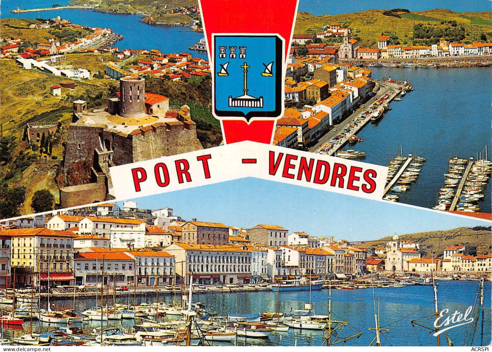 PORT VENDRES Le Fort Saint Elme Vue Aerienne Port De Plaisance 14(scan Recto-verso) MA761 - Port Vendres