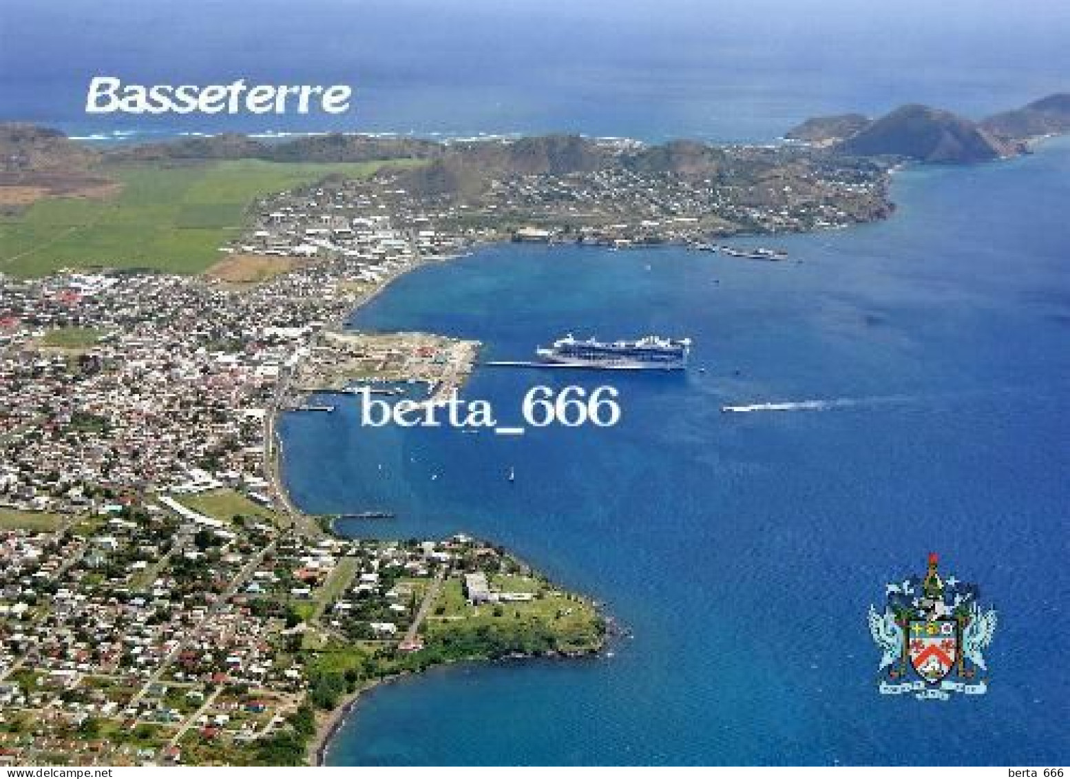 Saint Kitts Basseterre Aerial View New Postcard - Saint Kitts En Nevis