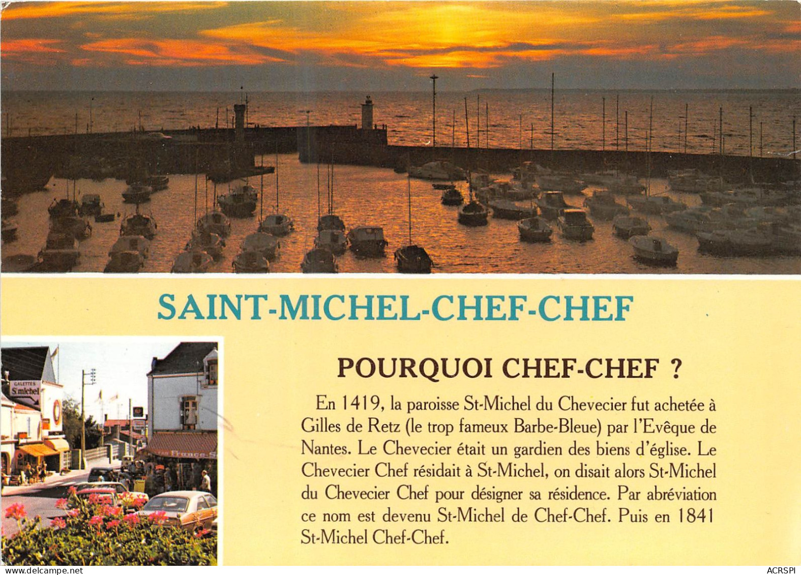 SAINT MICHEL CHEF CHEF L Eport Au Soleil Couchant Et La Place  9(scan Recto-verso) MA755 - Saint-Michel-Chef-Chef