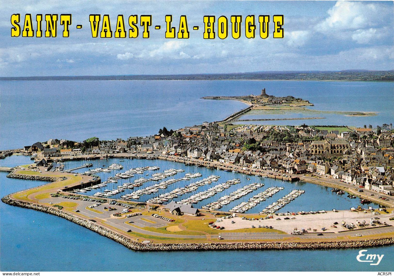 SAINT VAAST LA HOUGUE Vue Aerienne Du Port Et Du Fort De La Hougue 6(scan Recto-verso) MA752 - Saint Vaast La Hougue