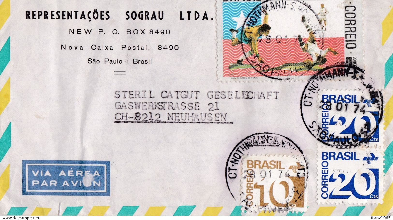 From Bresil To Germany - 1972 (Football World Cup) - Briefe U. Dokumente