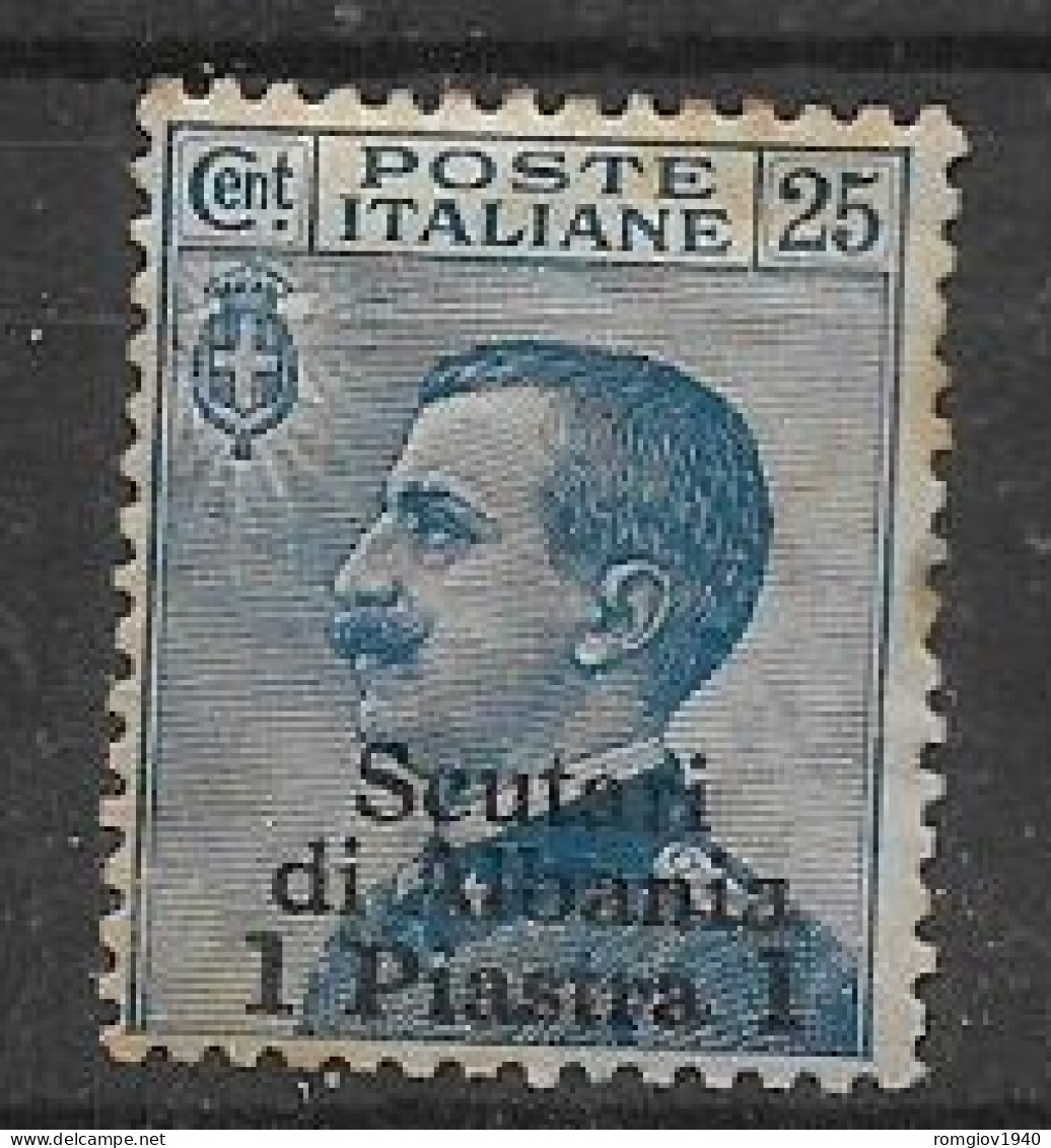 REGNO D'ITALIA LEVANTE  1909-1911 SCUTARI D'ALBANIA FRANCOBOLLI SOPRASTAMPATI SASS. 4  MLH   VF - Europese En Aziatische Kantoren