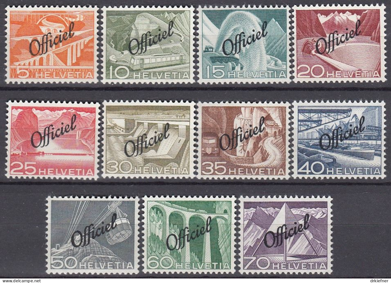 SCHWEIZ  Dienst 64-74, Postfrisch **, 1950 - Oficial