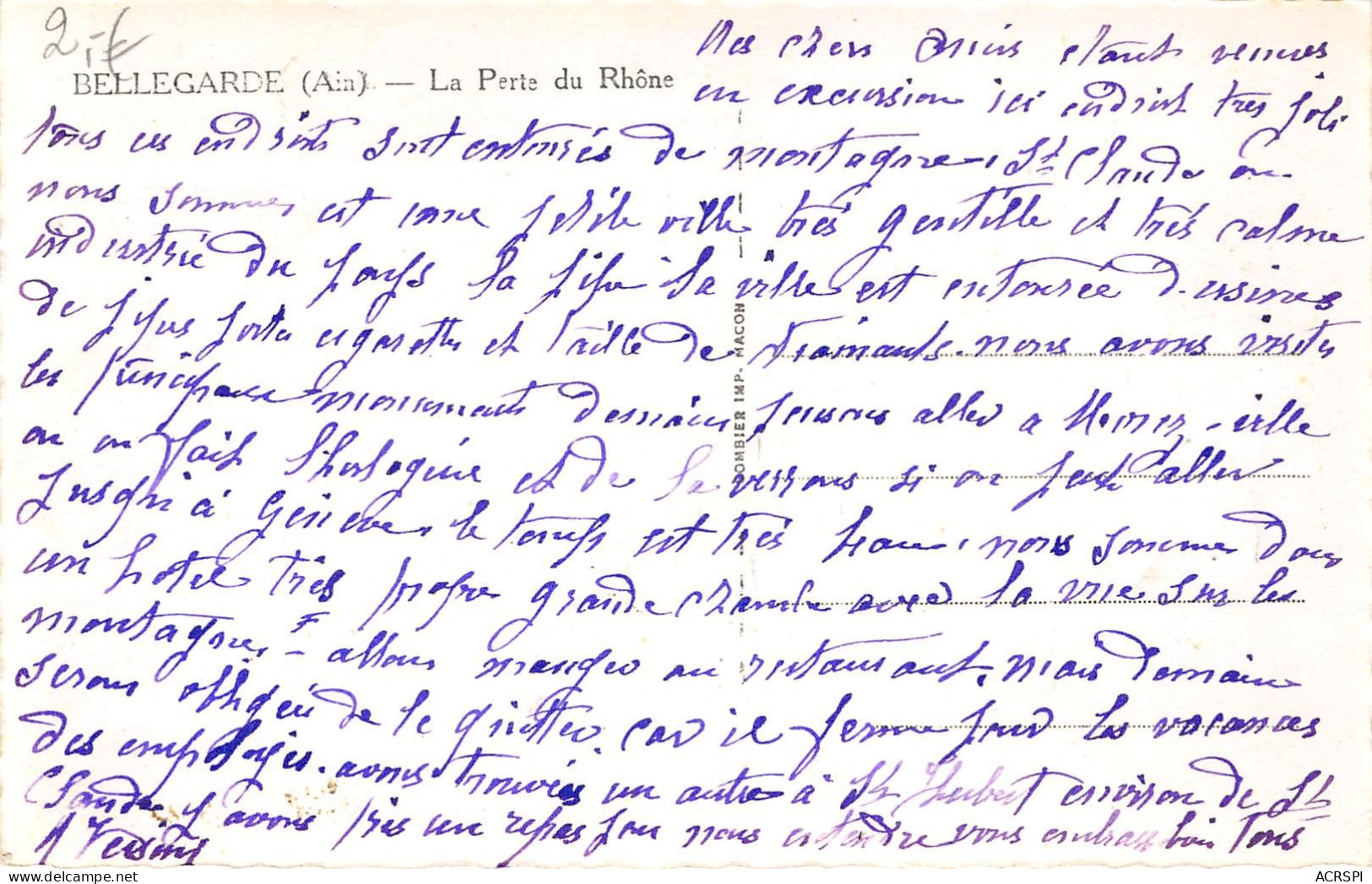 BELLEGARDE La Perte Du Rhone 12(scan Recto-verso) MA779 - Bellegarde-sur-Valserine