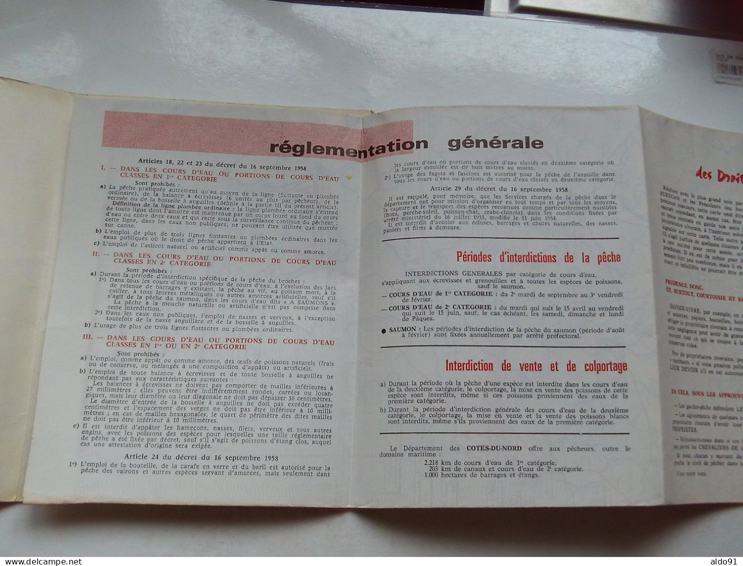 (Bretagne - Côtes D'Armor) -  Dépliant Publicitaire + Carte Halieutique  " La Pêche - Côtes Du Nord " .......voir Scans - Chasse & Pêche