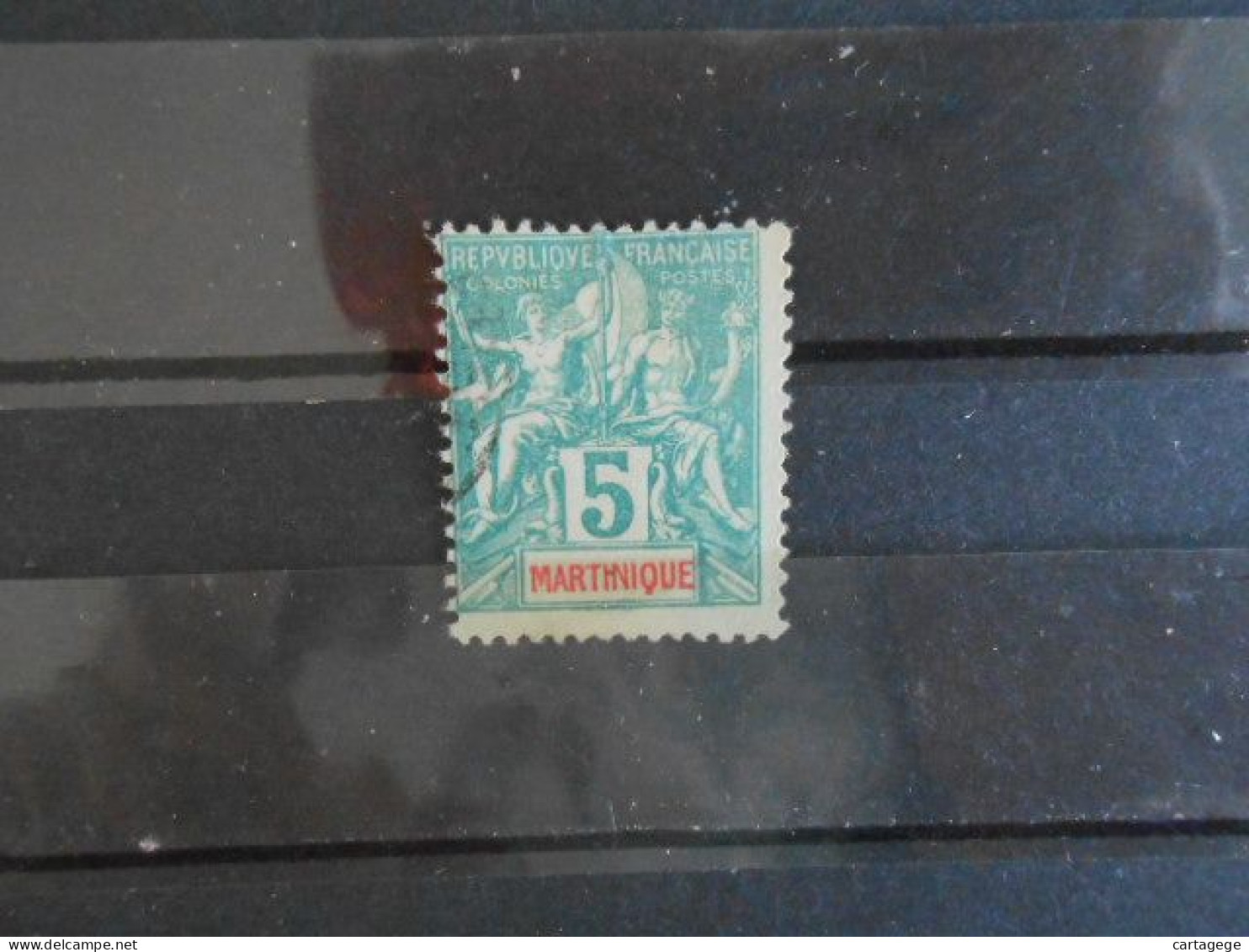 MARTINIQUE YT 34 - TYPE DUBOIS 5c. Vert - Used Stamps