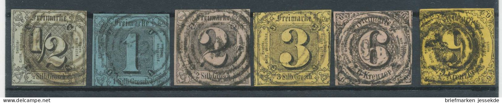 Lot Thurn Taxis Michel No. 3, 4, 5, 6, 9, 10 Gestempelt - 6 Werte - Gebraucht