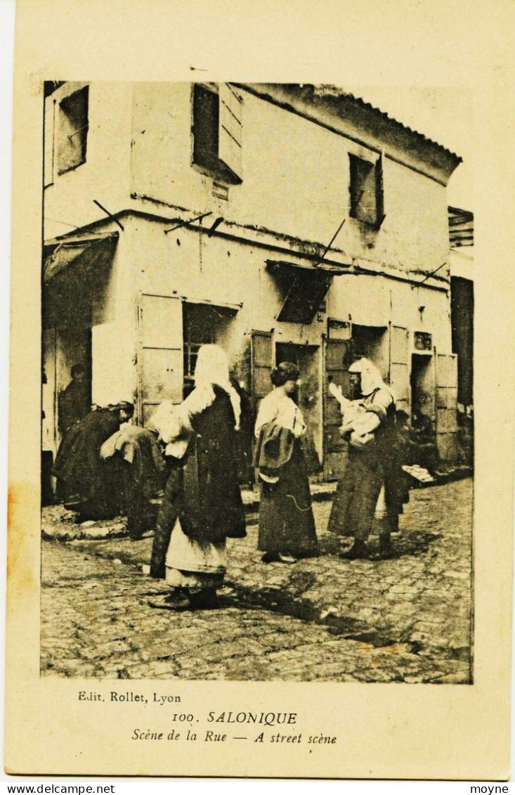 3393 -  Gréce  :   SALONIQUE  :  SCENE  DE  LA  RUE  - CIRCULEE En  1918  -  ( T.Rare) - Grecia