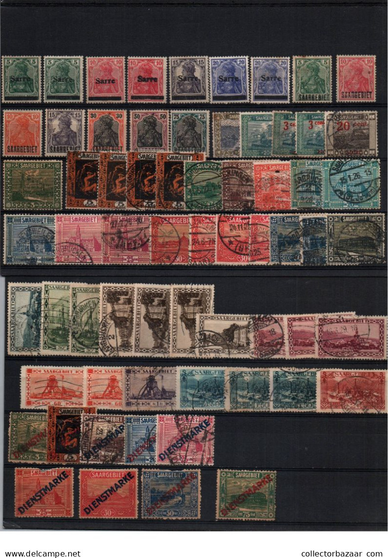 Germany Saar Sarre Very Good Lot Of Used Stamps Very Interesting Postally Used Items - Oblitérés